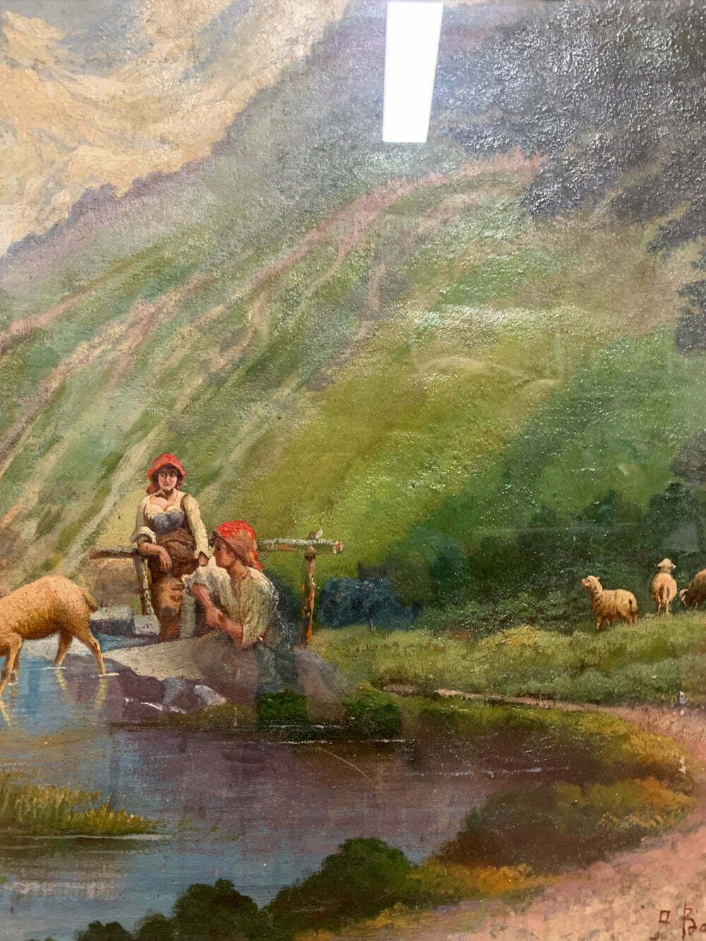 Double Oil Painting On Canvas By Arnaldo Bartoli, 1950s photo 1865.0