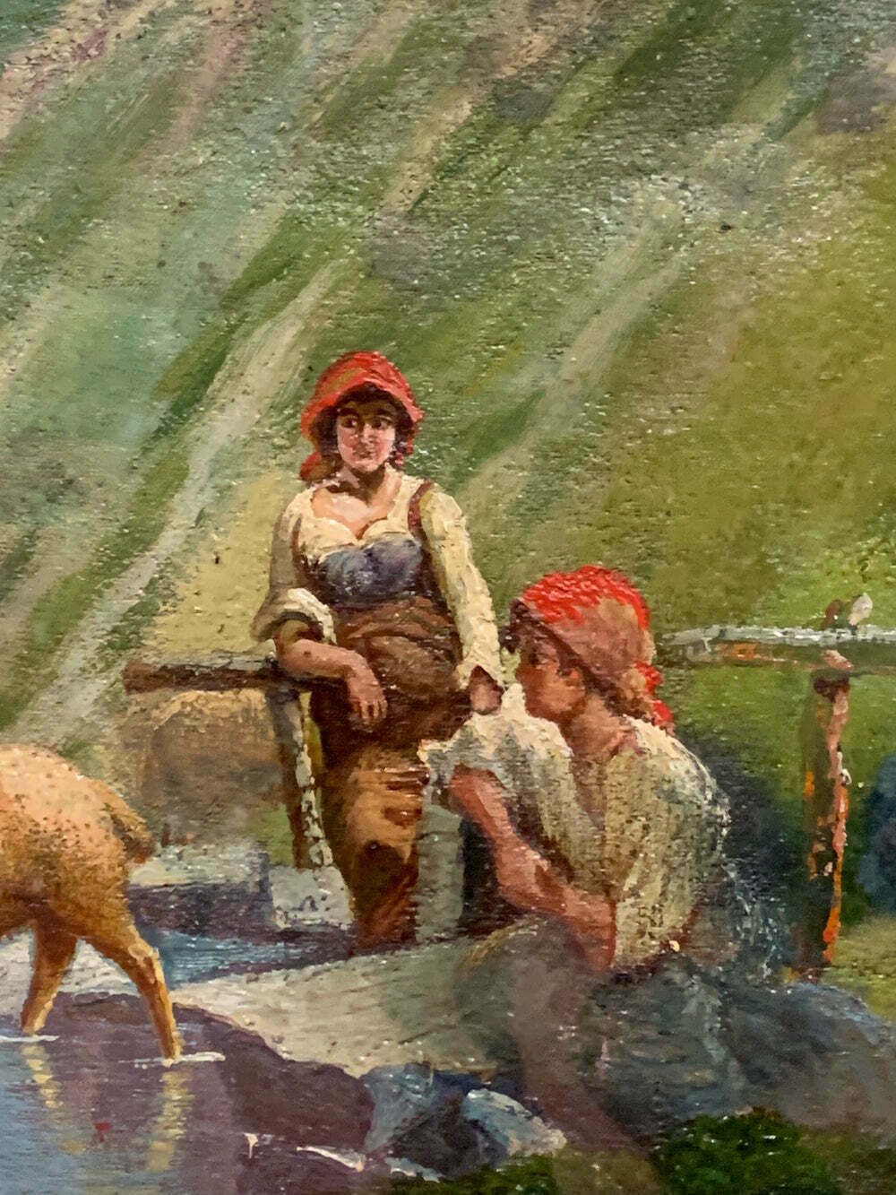Double Oil Painting On Canvas By Arnaldo Bartoli, 1950s photo vinterior