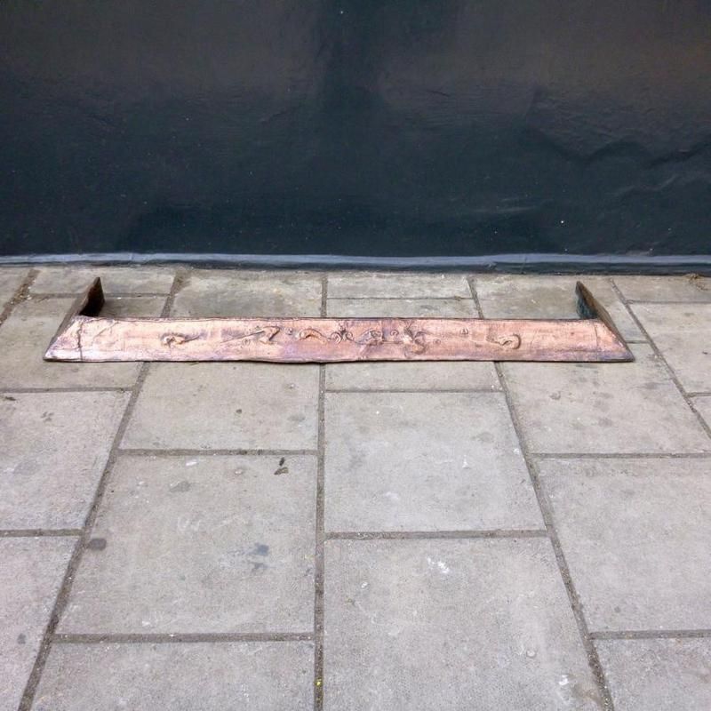 Antique Art Nouveau Copper Fireplace Fender photo furniture