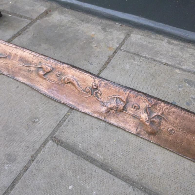 Antique Art Nouveau Copper Fireplace Fender photo Home Fixtures