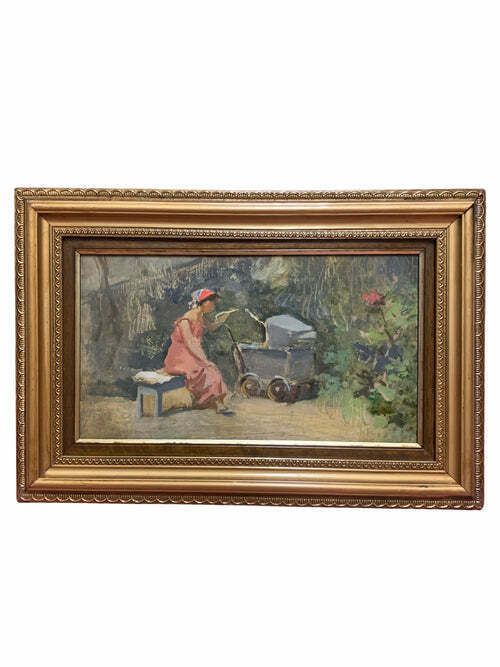 Oil Painting On Canvas By Attilio Melo, 1950s