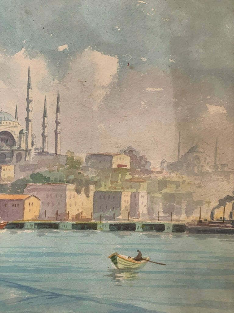 Pair Of 1950s Oriental Marine Watercolors photo buy