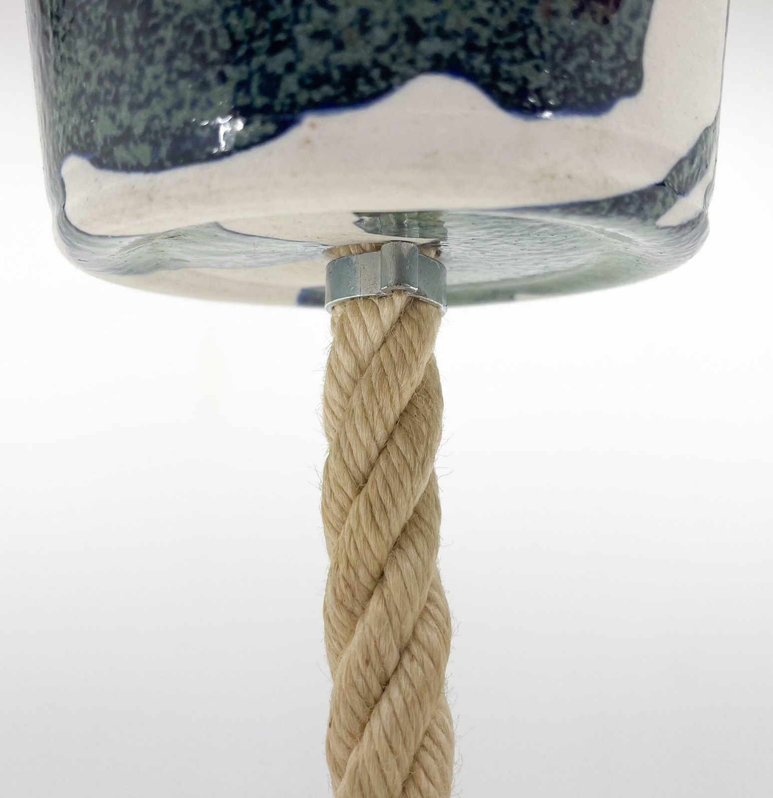 Keramieken hanglamp aan touw, Denemarken, jaren 1970 photo buy