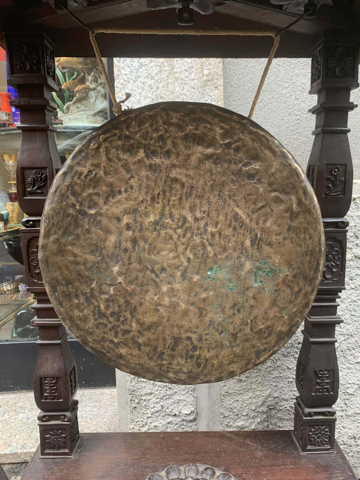 Chinese Wooden Gong From The 19th Century photo Home Decor