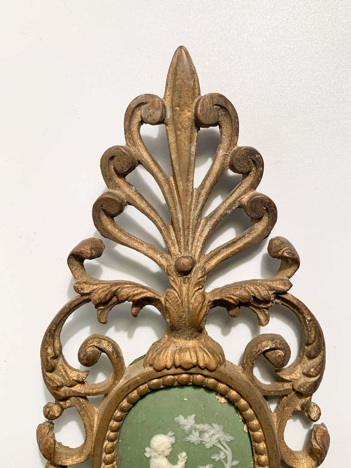 Lighting Pair Of Bronze And Cameo Appliques From The 19th Century photo