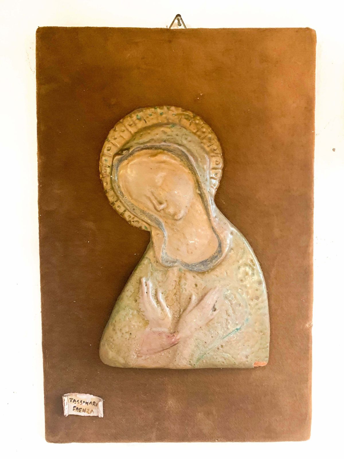 Madonna In Faenza Ceramic By Sante Tassinari From The 1940s