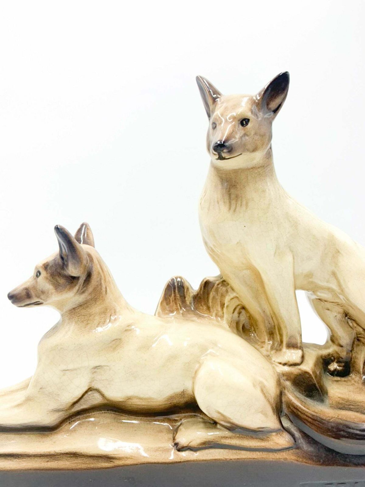 Ceramic Sculpture Of A Pair Of Dogs By Louis Francois Laurin From 1800 photo 378.75