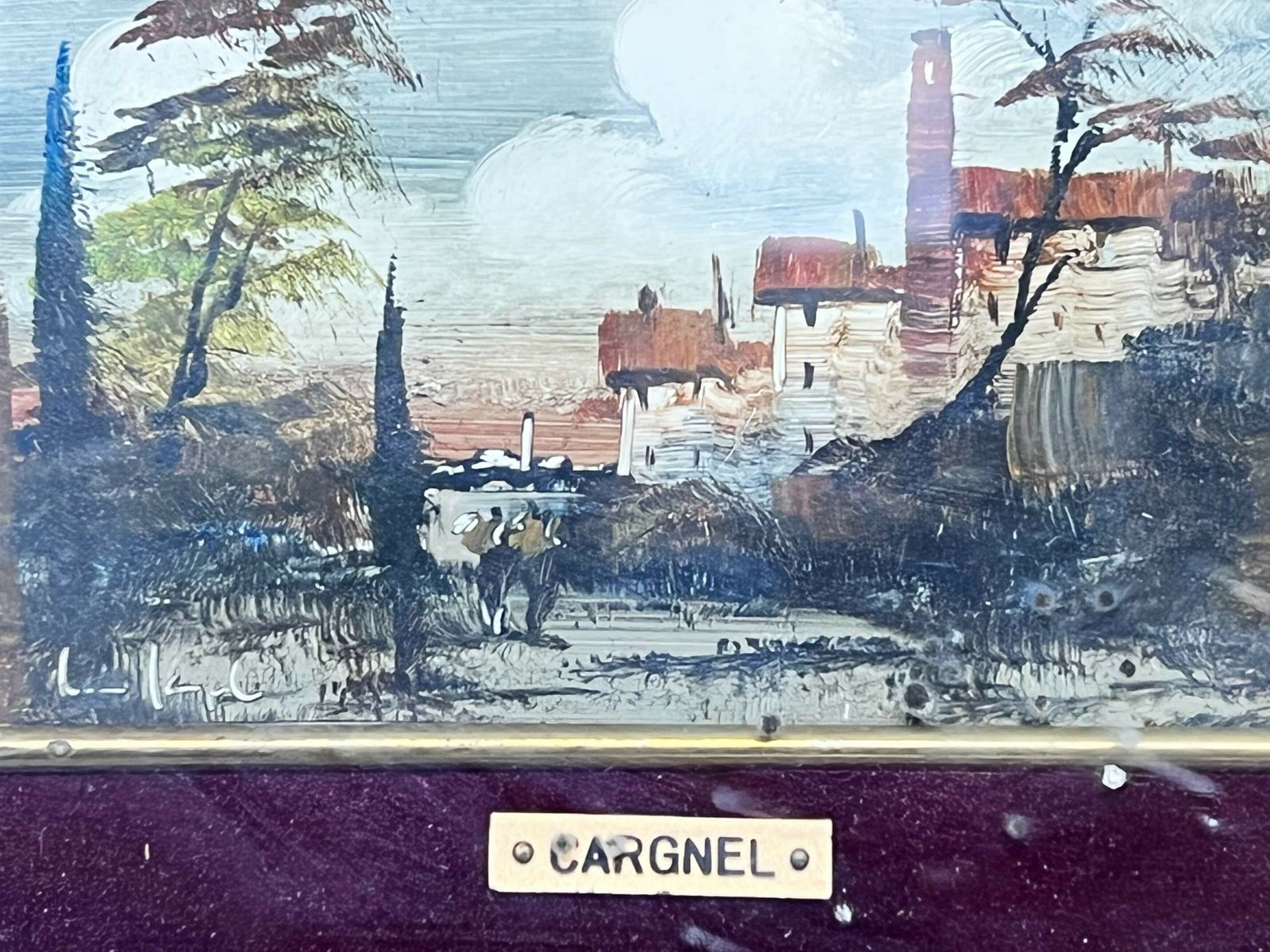 Pair Of Oil On Panel Paintings By Lucio Cargnel From The 1950s photo for sale