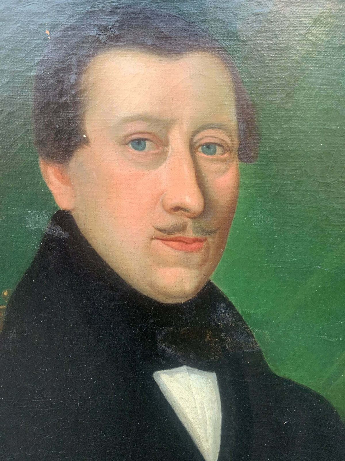 Pair Of Oil On Canvas Paintings Of Ladies And Gentlemen From The 19th Century photo Art
