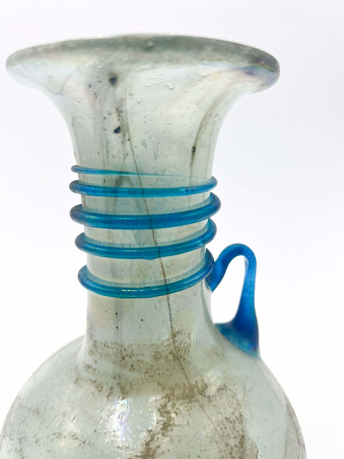 Home Decor Light Blue Vase In Scavo Cenedese Glass From The Early Twentieth Century photo