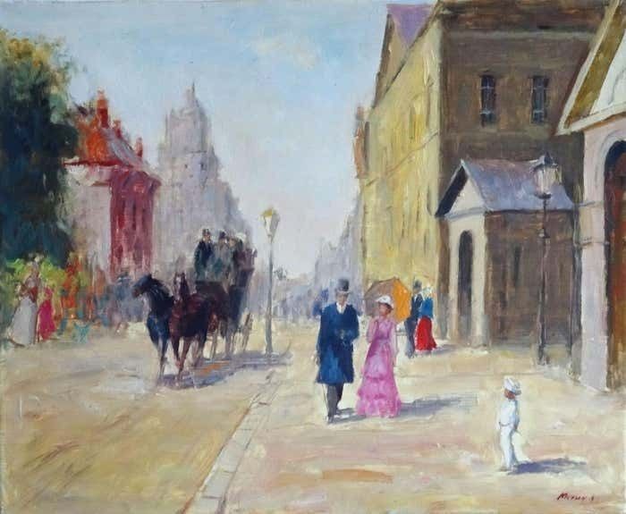 Aleksandr Moukhin Old Town. Oil On Canvas, 50x60 Cm