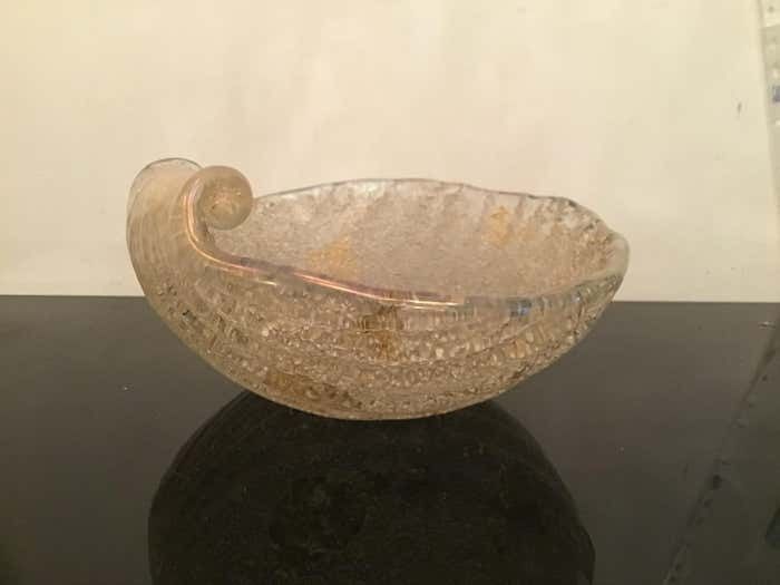 Seguso Centerpiece Iridescent Rugiada Murano Glass, 1950, Italy photo furniture