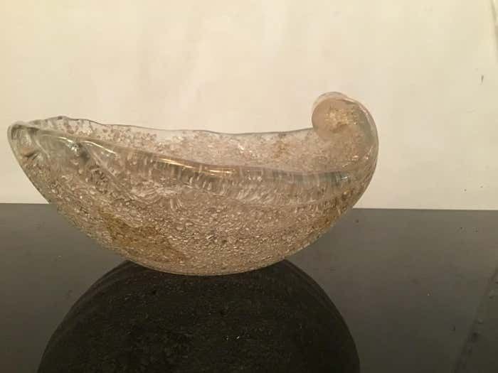 Seguso Centerpiece Iridescent Rugiada Murano Glass, 1950, Italy photo vintage