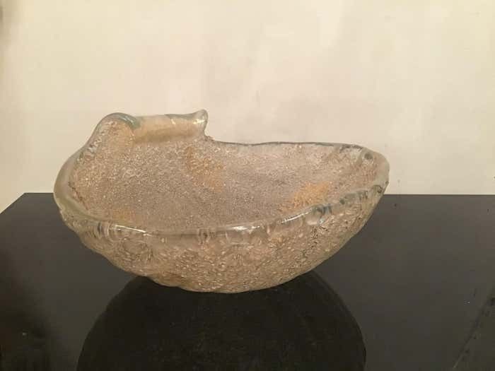 photo buy Seguso Centerpiece Iridescent Rugiada Murano Glass, 1950, Italy