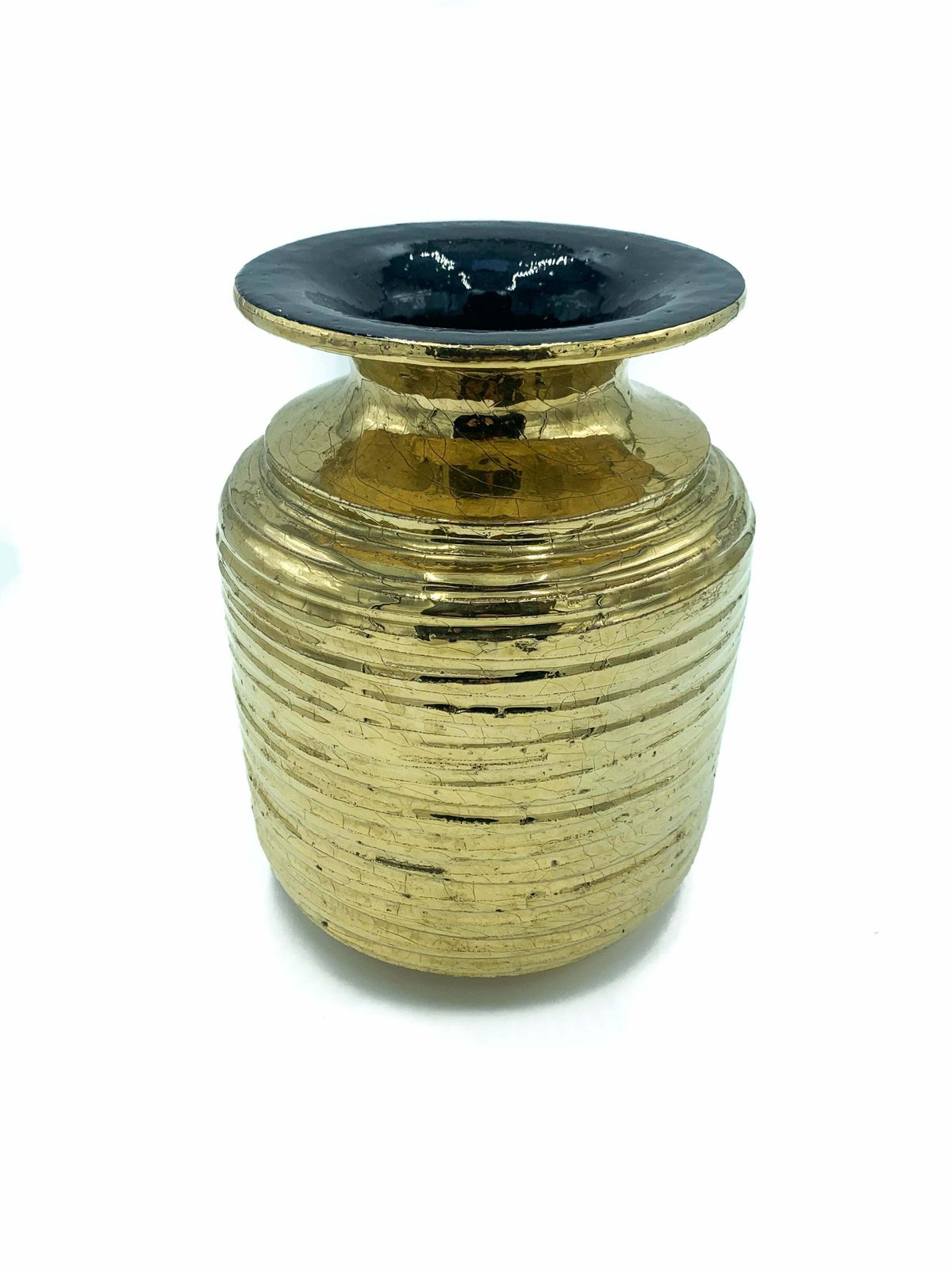 Pair Of Golden Ceramic Vases 1980 photo 122.5