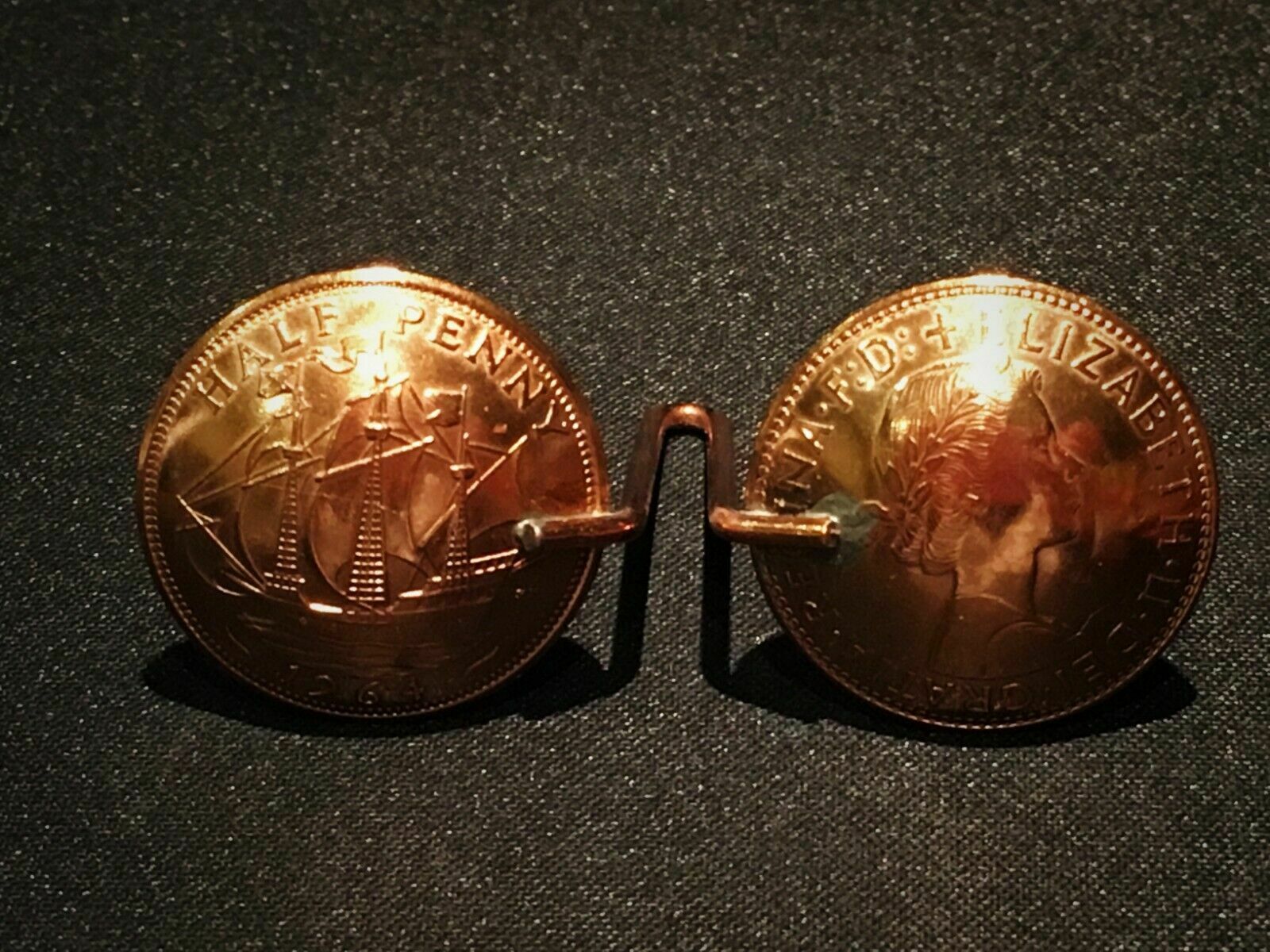 Home Decor Vintage 1964 'Half Penny' Gold Plated Miniature Scales photo