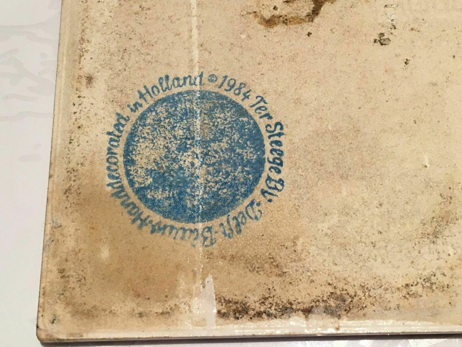 Delft Holland Ter Steege Bv Tile    Windmill Horse Farrier Pattern    1984 photo vinterior