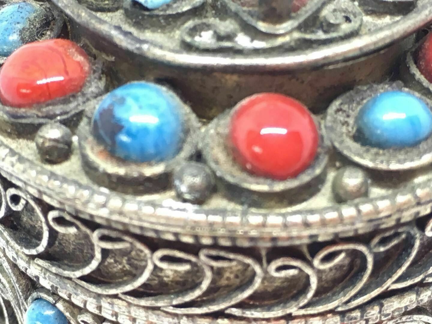 photo furniture Antique Tibet Handmade Filigree Tibetan Silver Gaudencio Jewellery Box