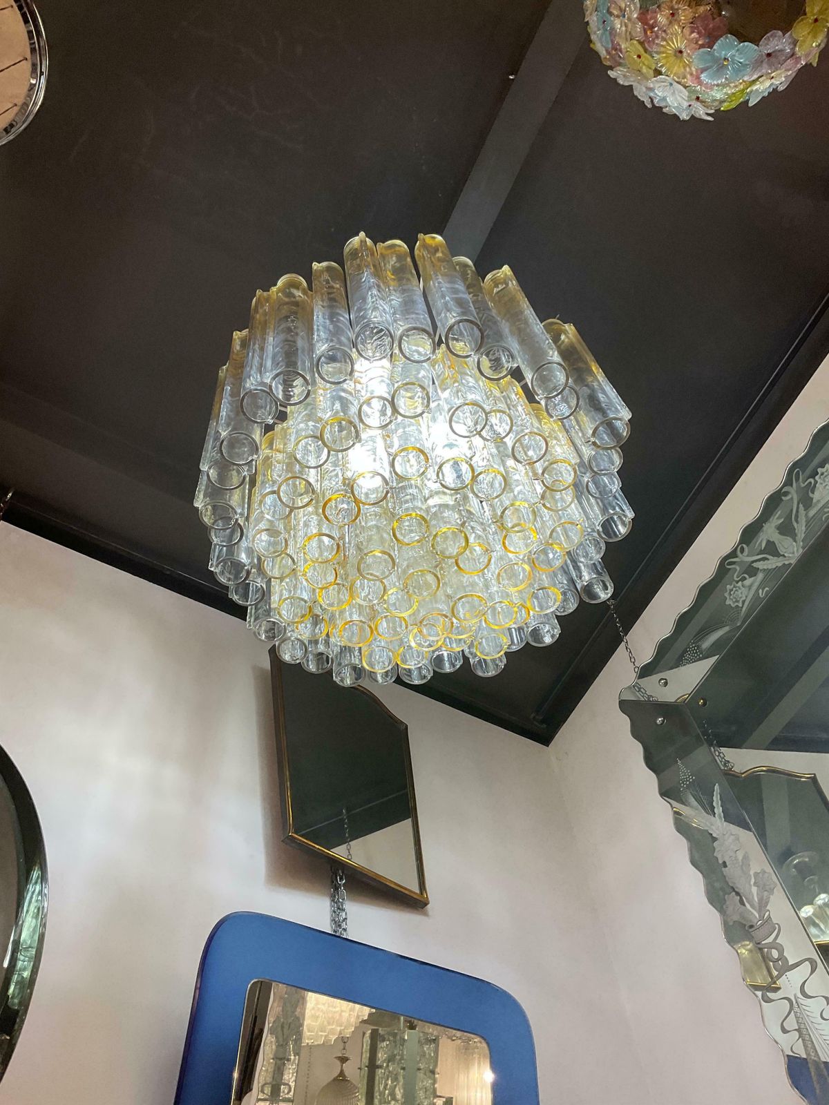 Venini   Ludovico Diaz De Santillana   Stockings Model Chandelier   Murano 1970 photo for sale