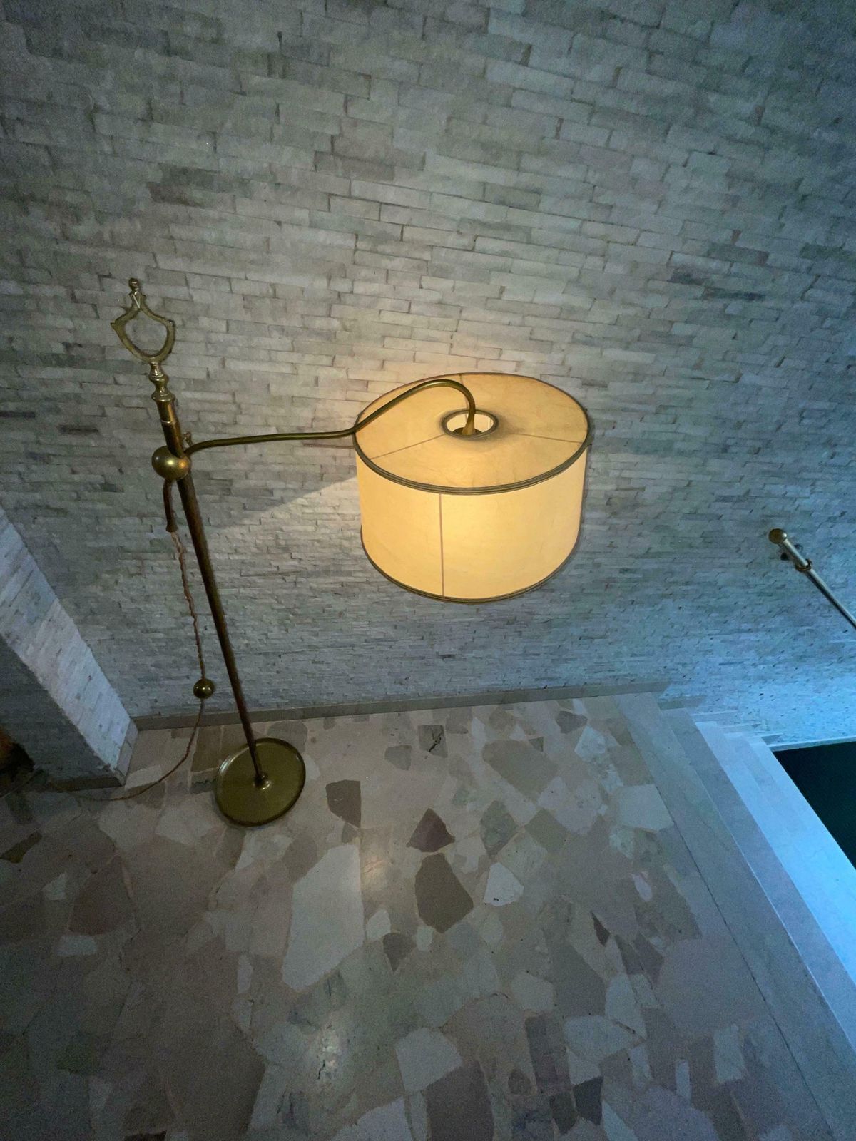 Stilnovo   Floor Lamp   Brass And Faux Parchment   1950s photo Lighting