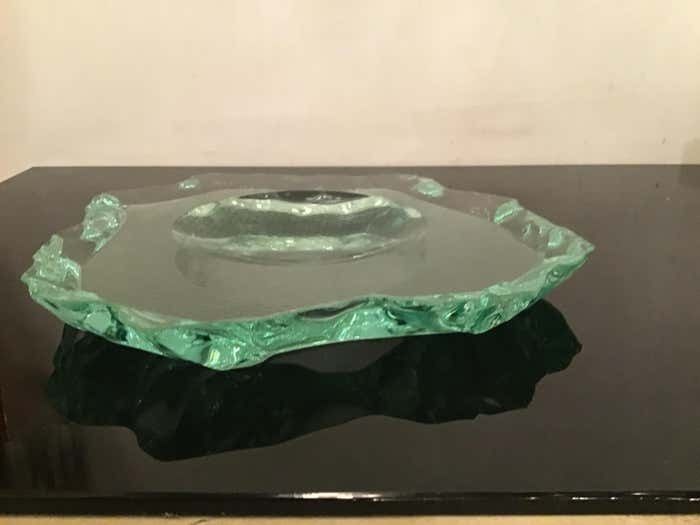 Fontana Arte Pietro Chiesa Empty Pockets/Ashtray/Centerpiece Glass, 1950, Italy photo vintage