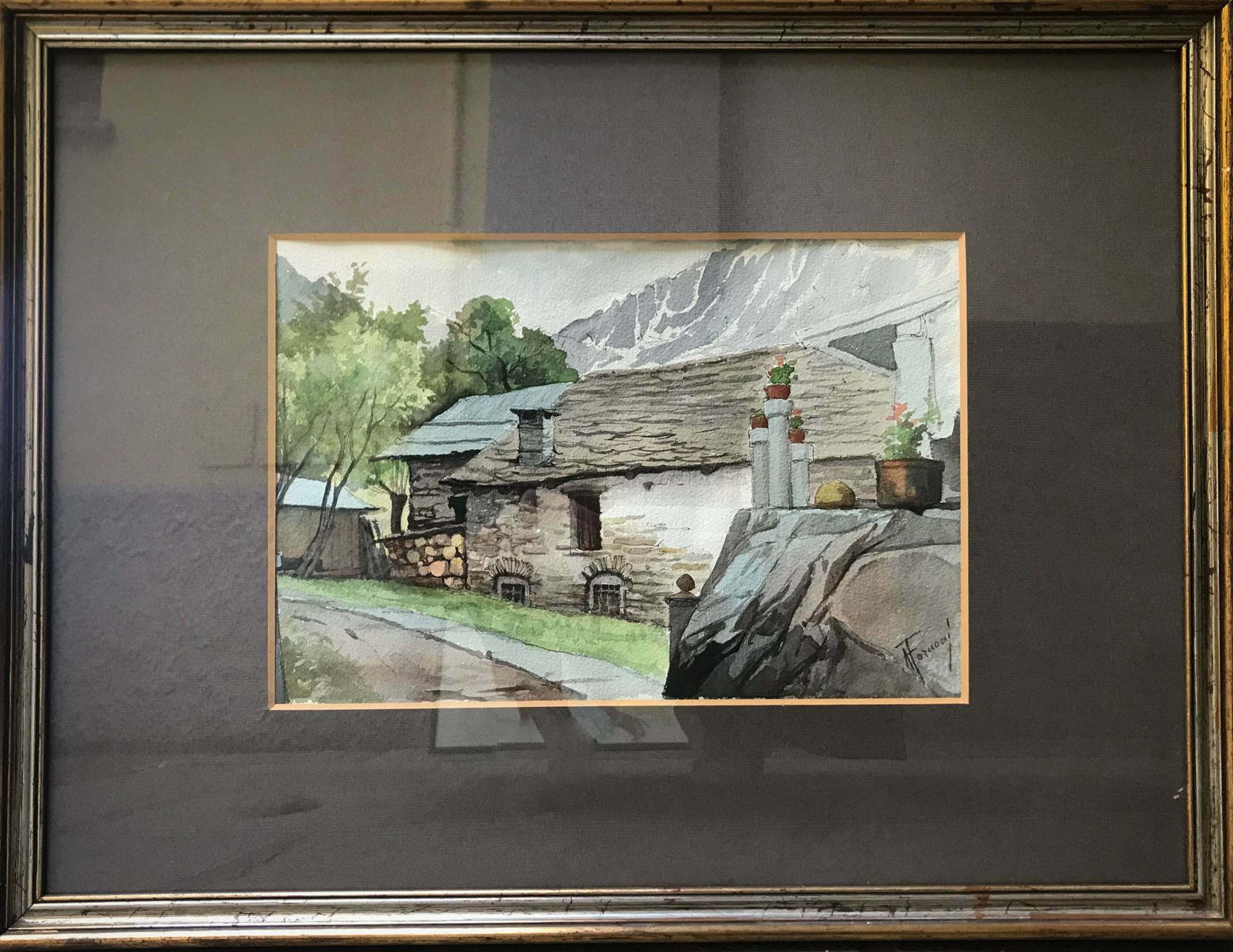 Watercolor Painting By Aldo Ferrari, 1950s