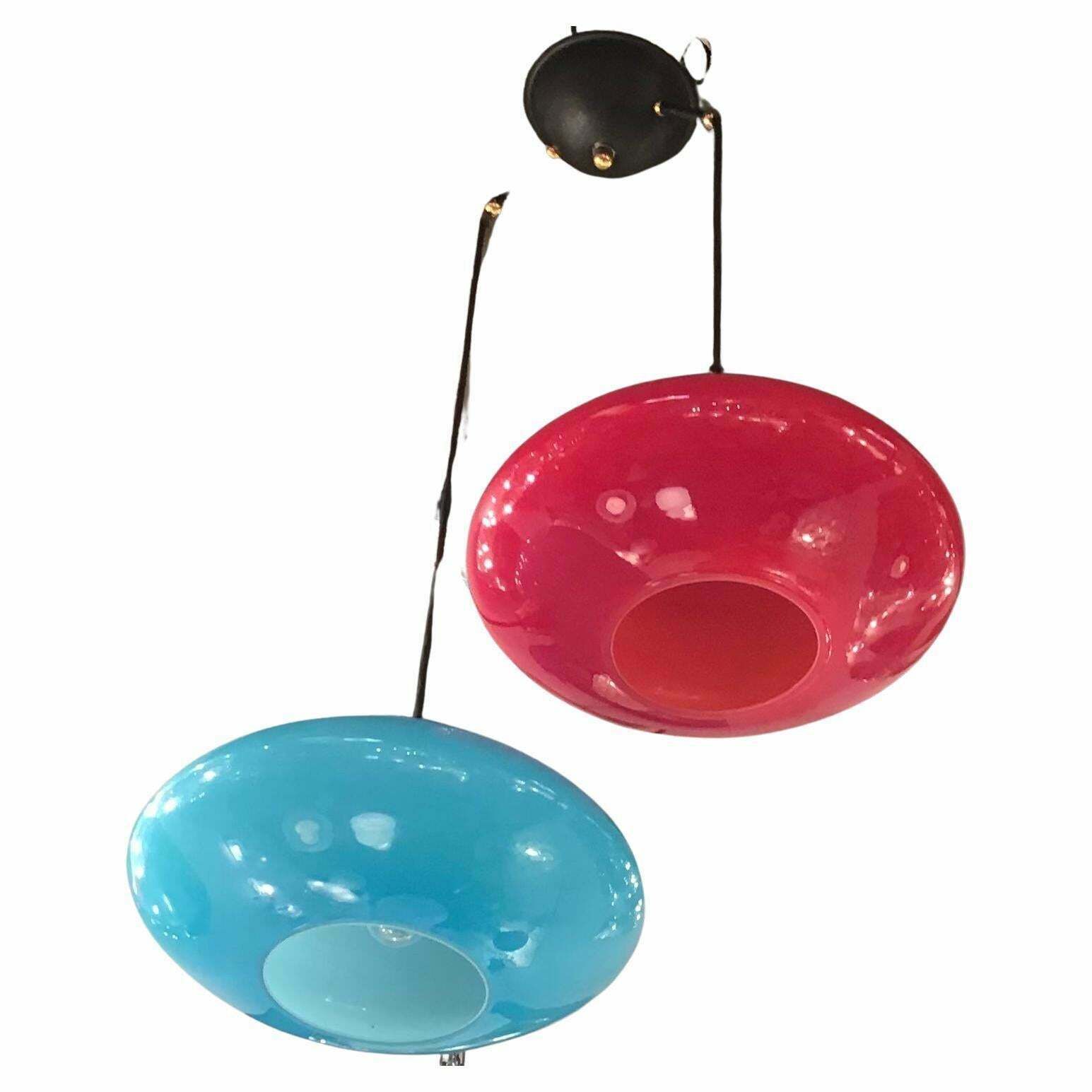 Vistosi Murano Glass Ottone Chandelier 1955 Italy