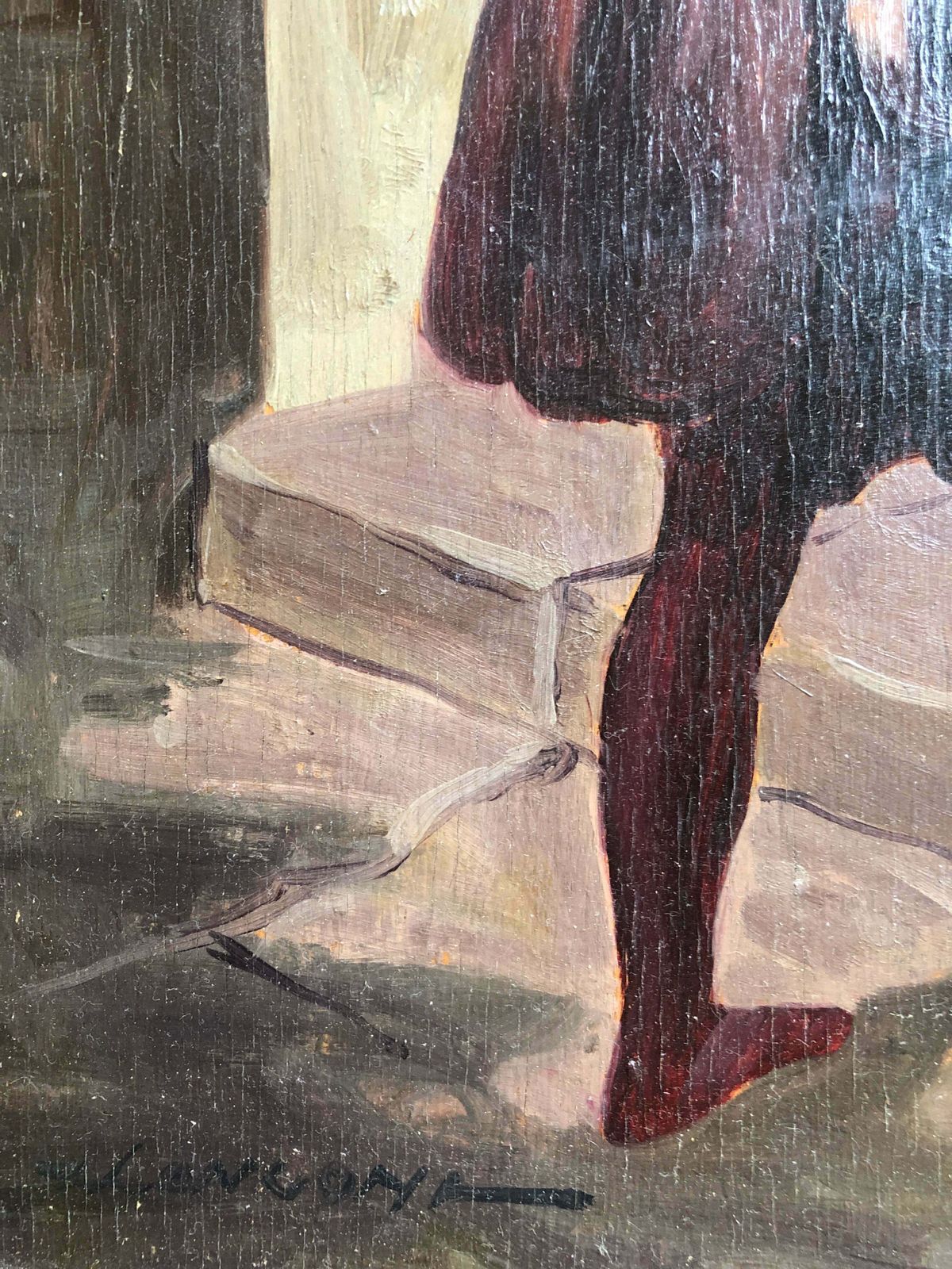 Painting Of A Medieval Scene Oil On Canvas 1800 photo furniture