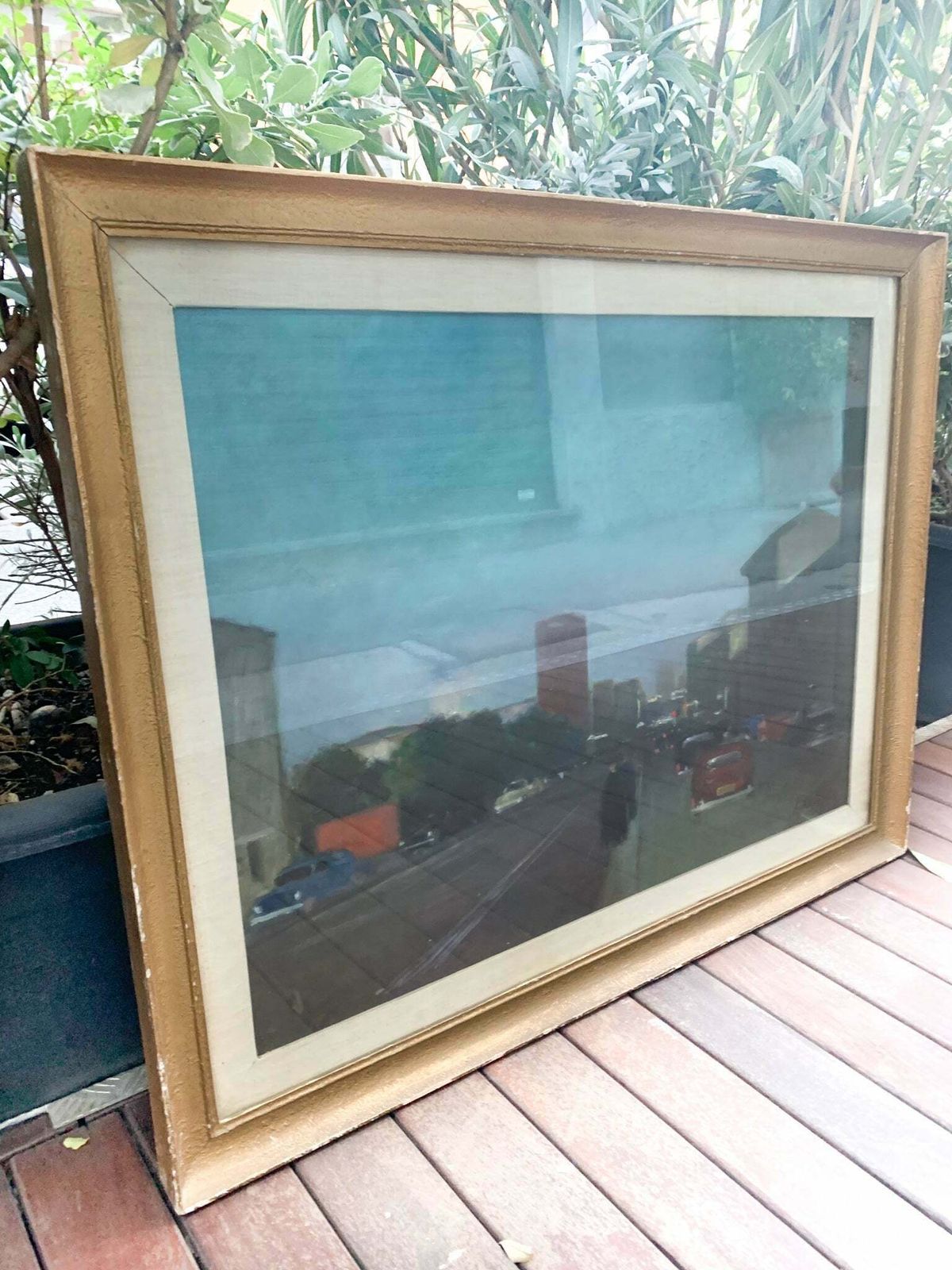 City Landscape Painting From The 1960s photo for sale