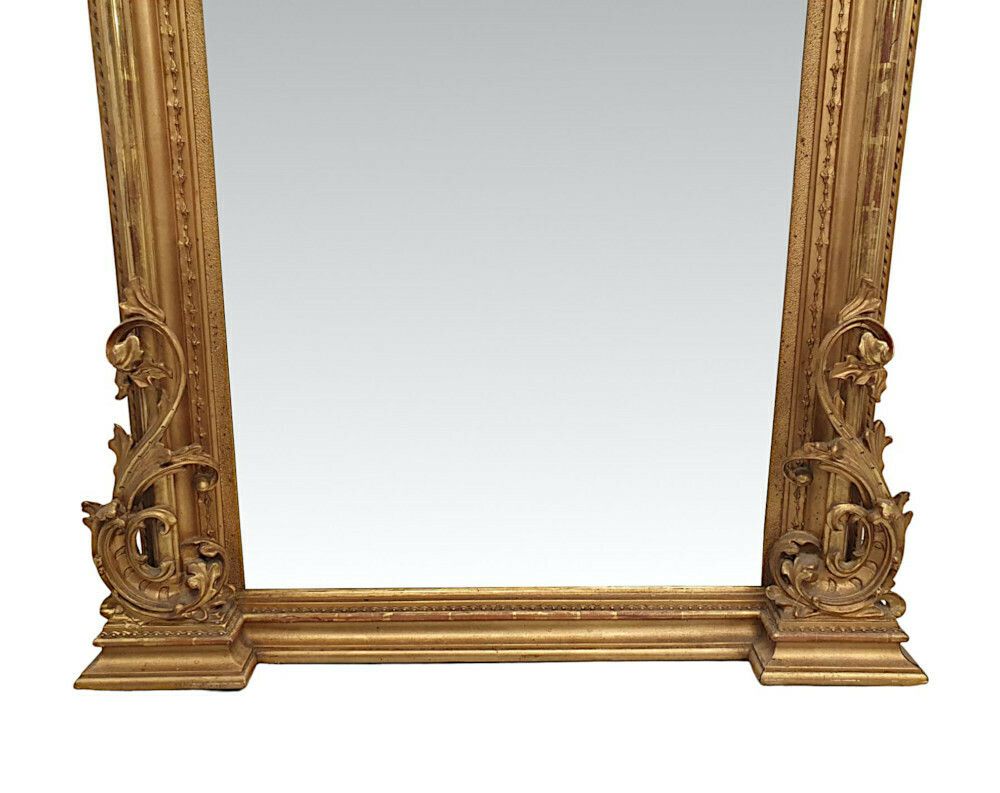 A Fabulous Large 19th Century Giltwood Hall Or Pier Or Dressing Mirror photo vinterior
