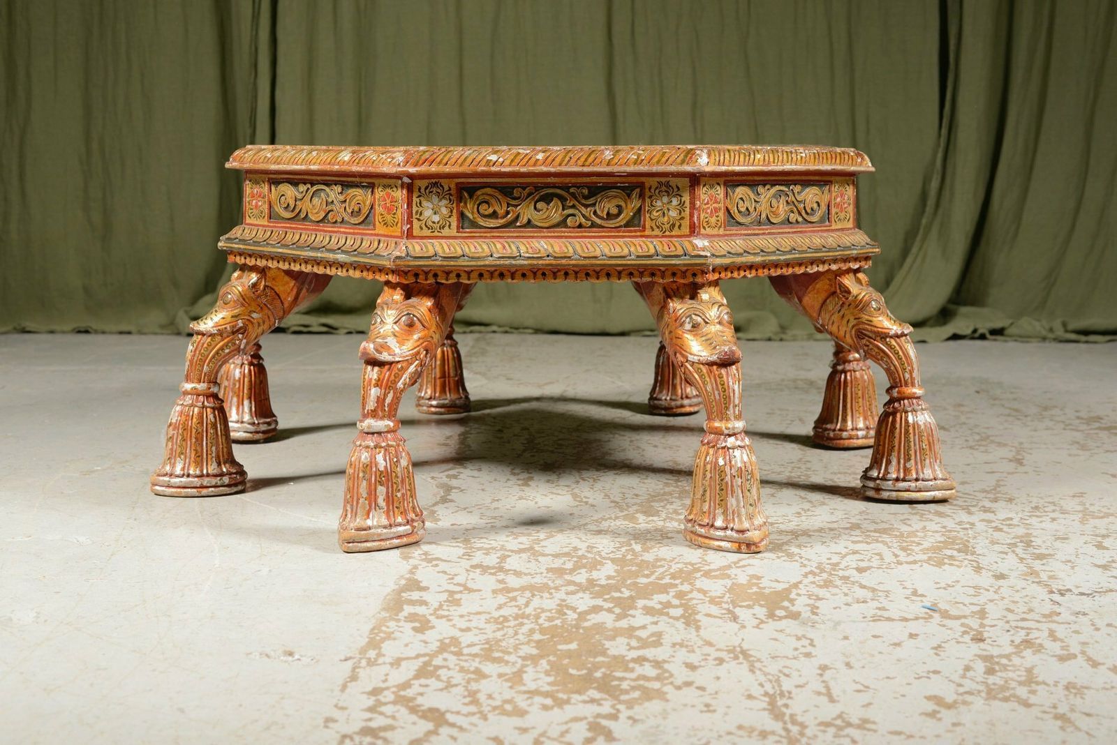 An Indian Painted And Gilt Decorated Bajot Table   C.1920 photo Furniture