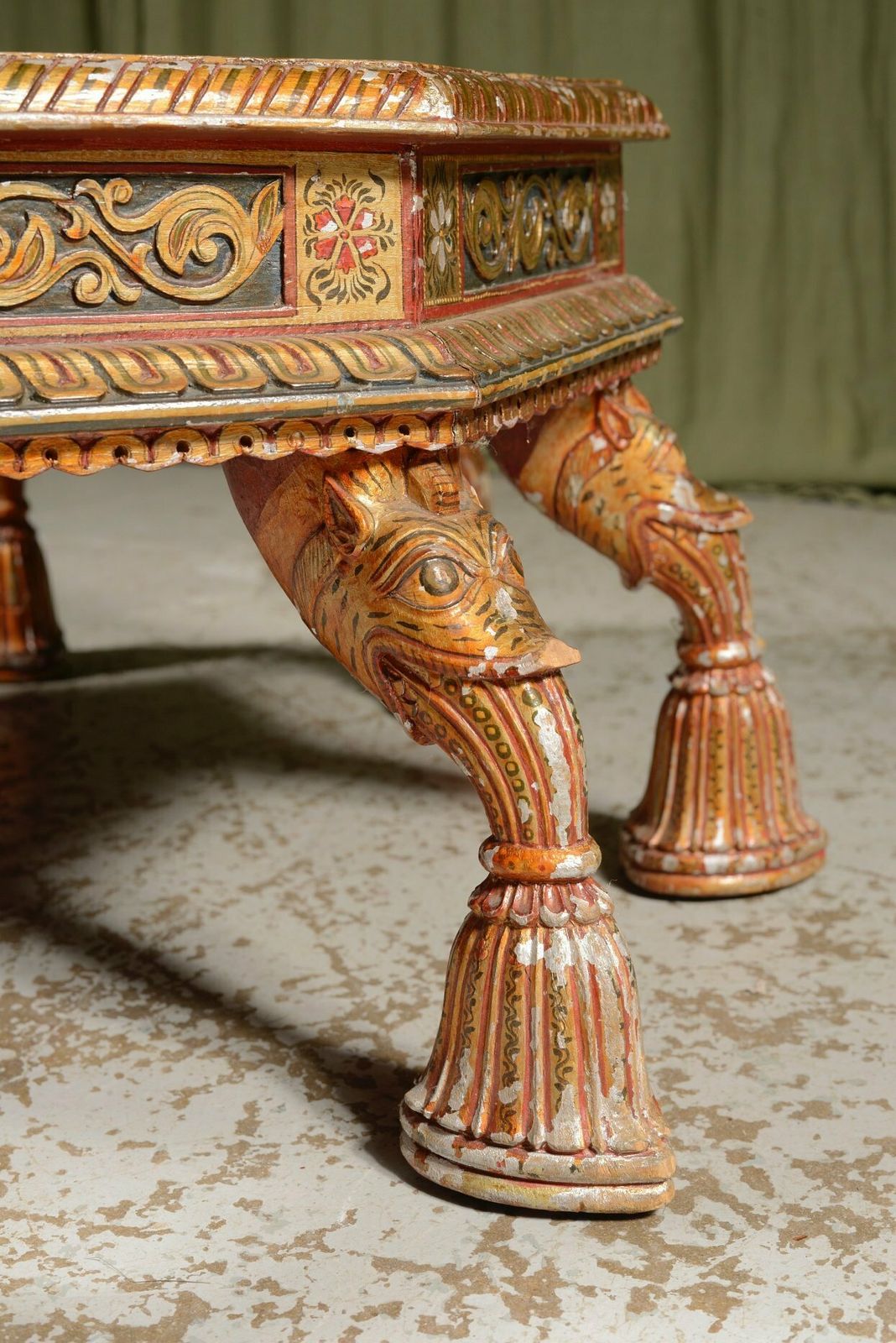 An Indian Painted And Gilt Decorated Bajot Table   C.1920 photo 980.0