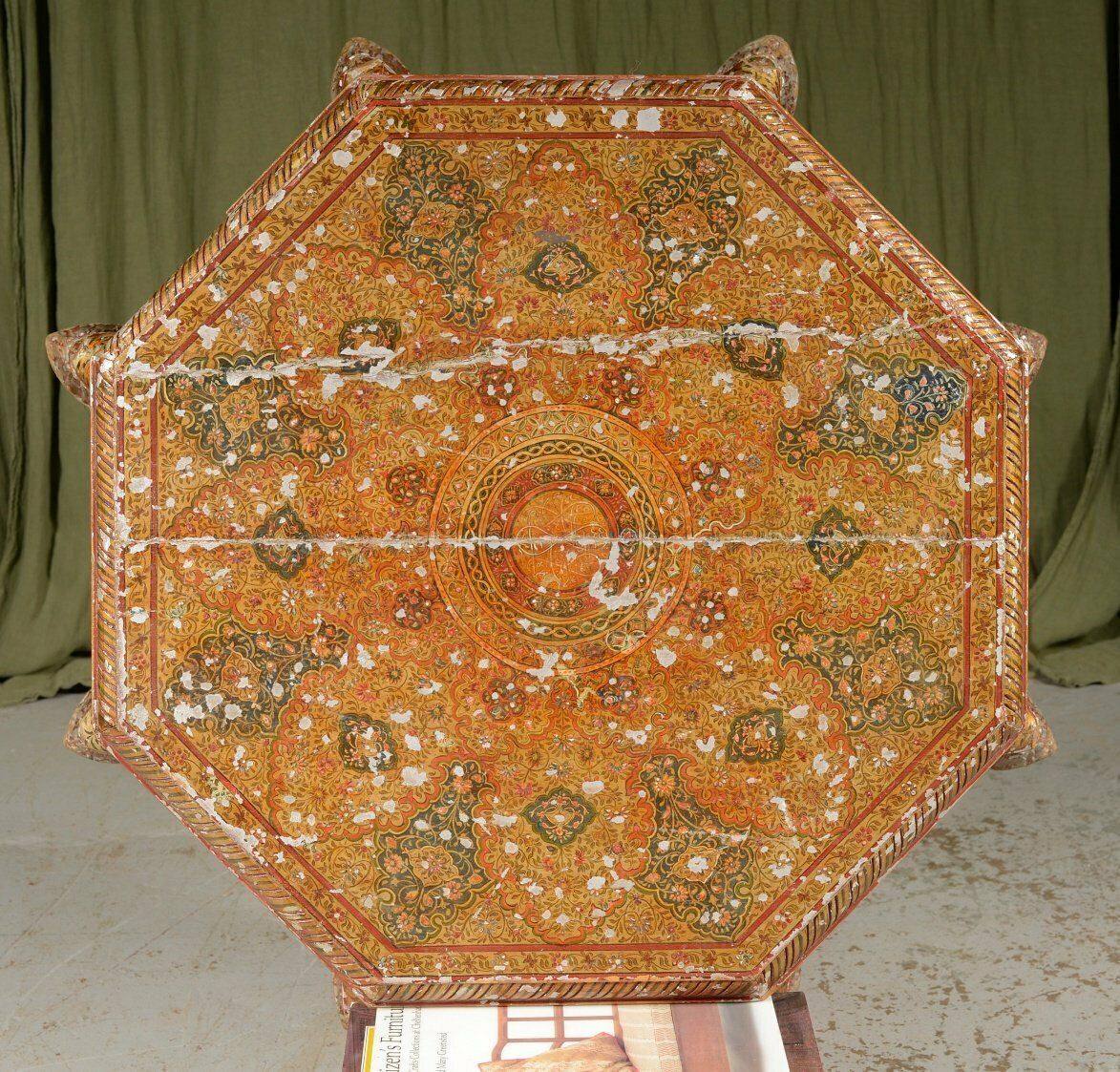 An Indian Painted And Gilt Decorated Bajot Table   C.1920 photo buy