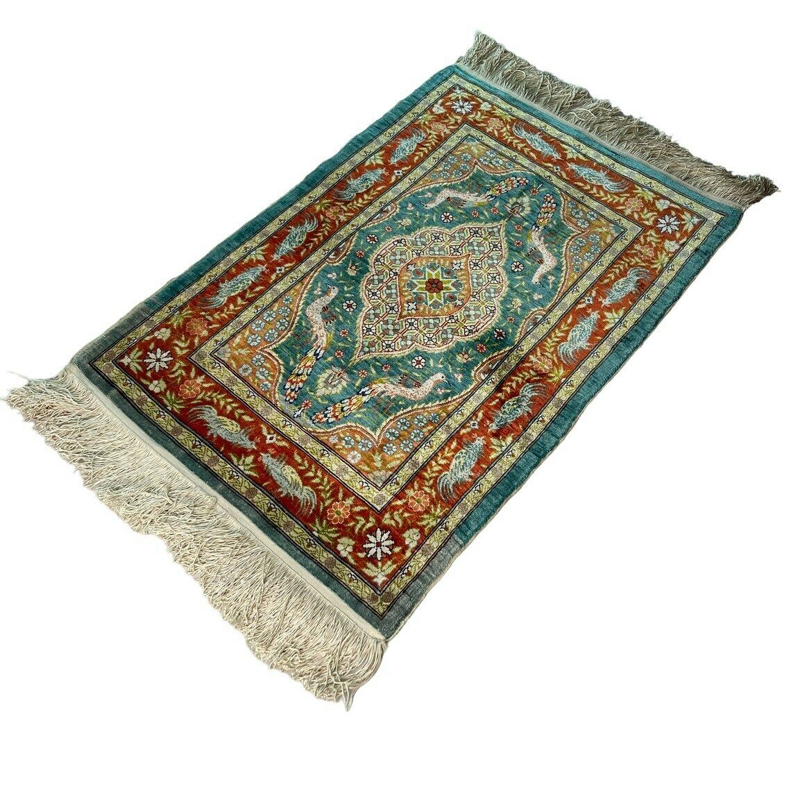 1960s Turkish Hereke Silk Rug , 78 X 52 Cm photo furniture