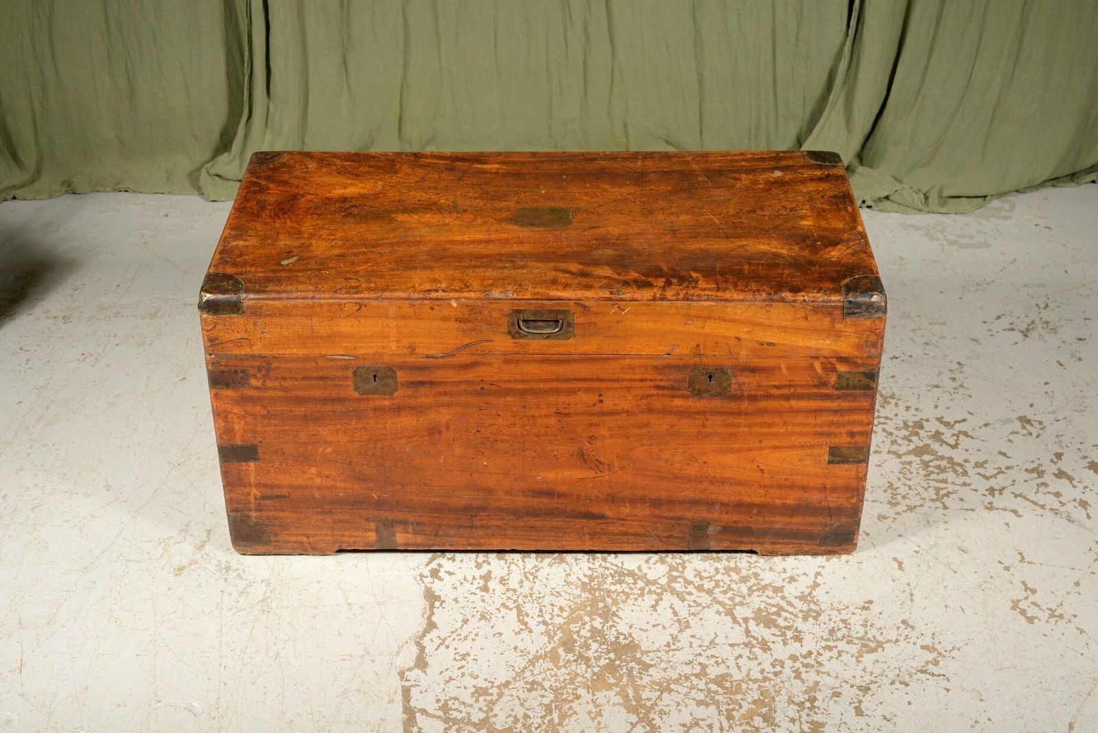 A Chinese Export Brass Mounted Camphor Wood Chest   C.1870 photo for sale