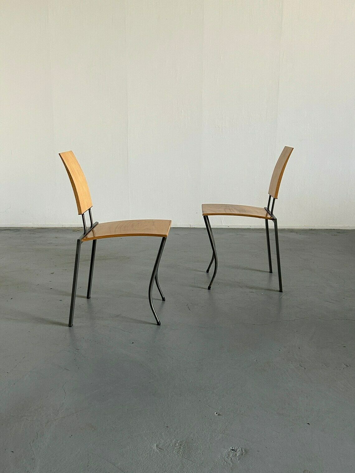 1 Of 2 Sculptural Memphis Design Postmodern Chairs By Karl Friedrich Förster For Kff, 1980s Germany photo for sale