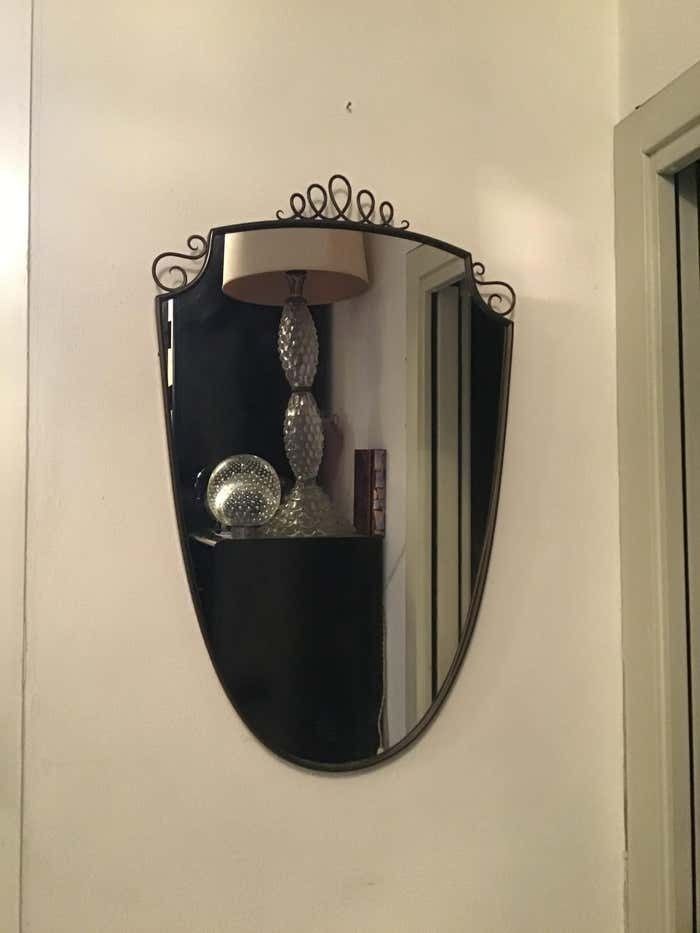 photo vinterior Gio' Ponti Mirror Brass Wood Glass 1950 Italy