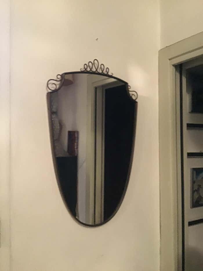 photo buy Gio' Ponti Mirror Brass Wood Glass 1950 Italy