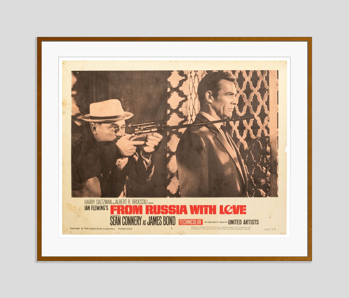 From Russia With Love 1963 Vintage Lobby Card #1 Brown Framed