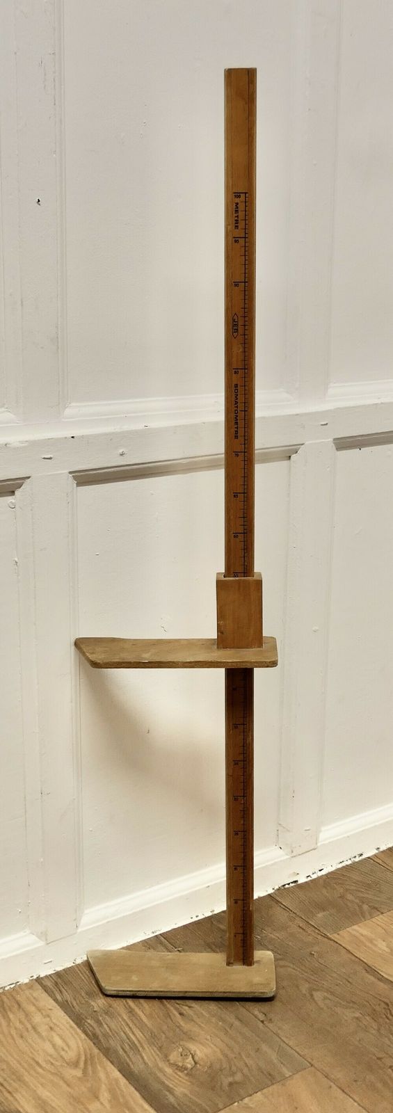 Pharmacy Child Measure Stand, Pitch Pine Measuring Stick Or Somastometre
