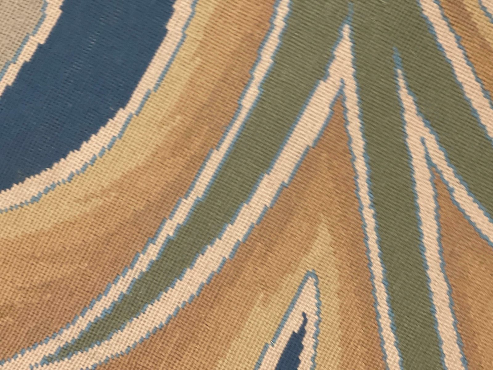 Botanical Green Rug Art Nouveau Carpet Aubusson Rug Handwoven Wool Needlepoint photo buy