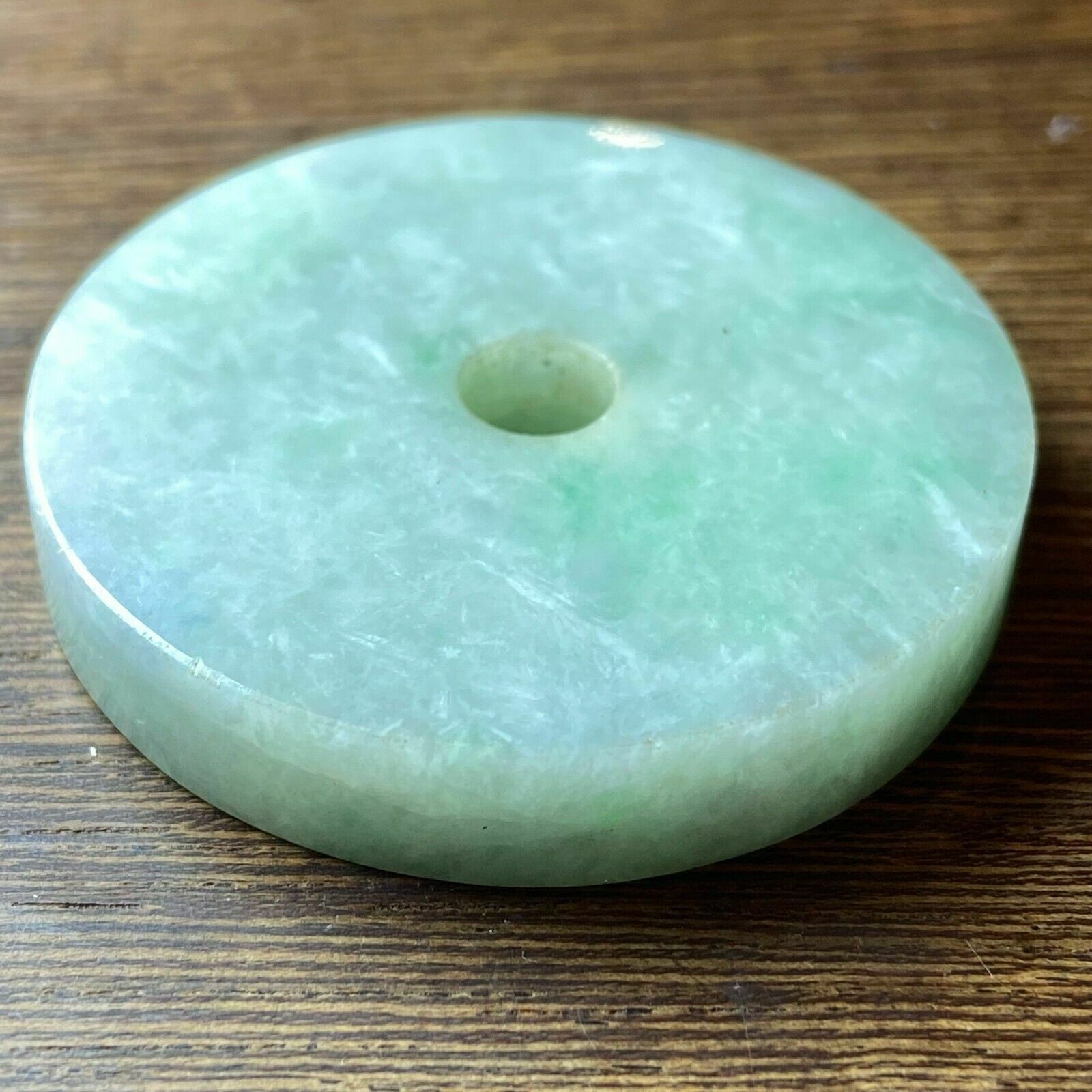Grade A Apple Green Jadeite Jade Carved Ping An Kou
