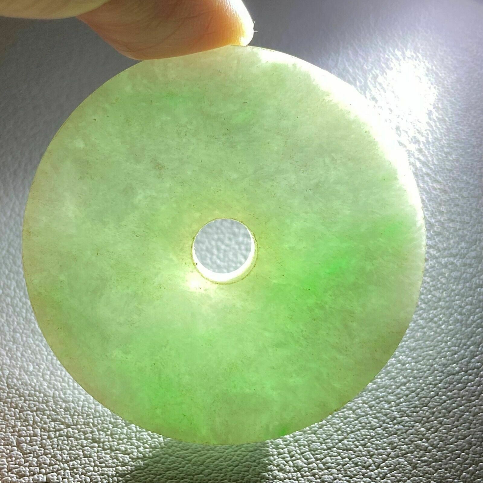 Grade A Apple Green Jadeite Jade Carved Ping An Kou photo buy