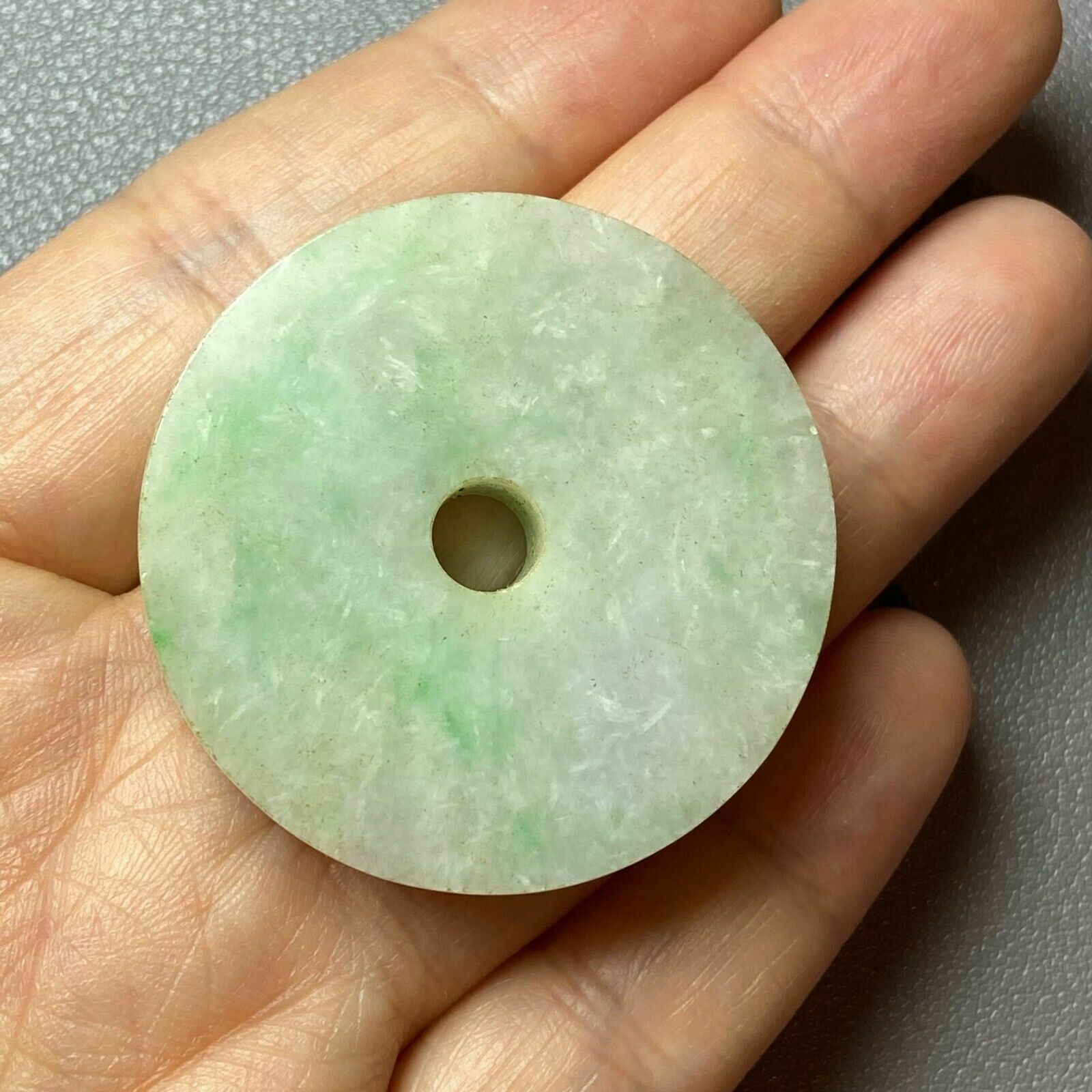 photo for sale Grade A Apple Green Jadeite Jade Carved Ping An Kou