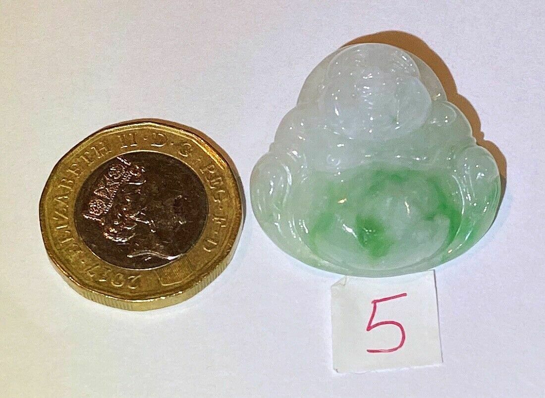 Lot 5 Natural Icy Jadeite Jade (Type A) Carve Big Belly Buddha Pendant Certified photo furniture