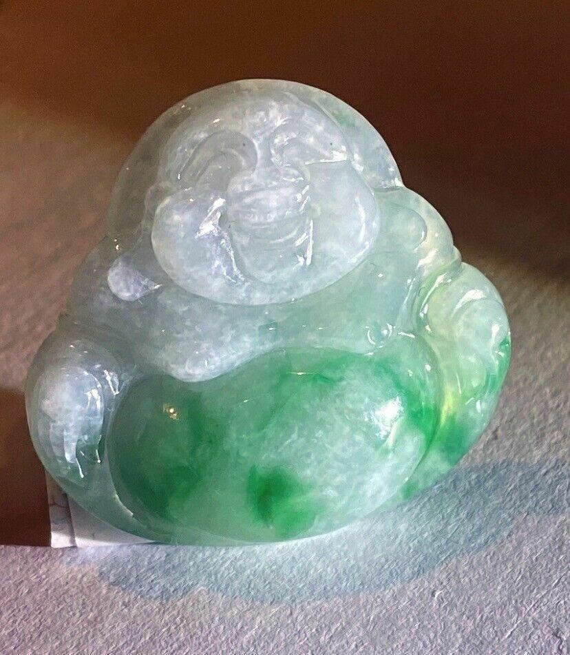 Lot 5 Natural Icy Jadeite Jade (Type A) Carve Big Belly Buddha Pendant Certified photo vinterior