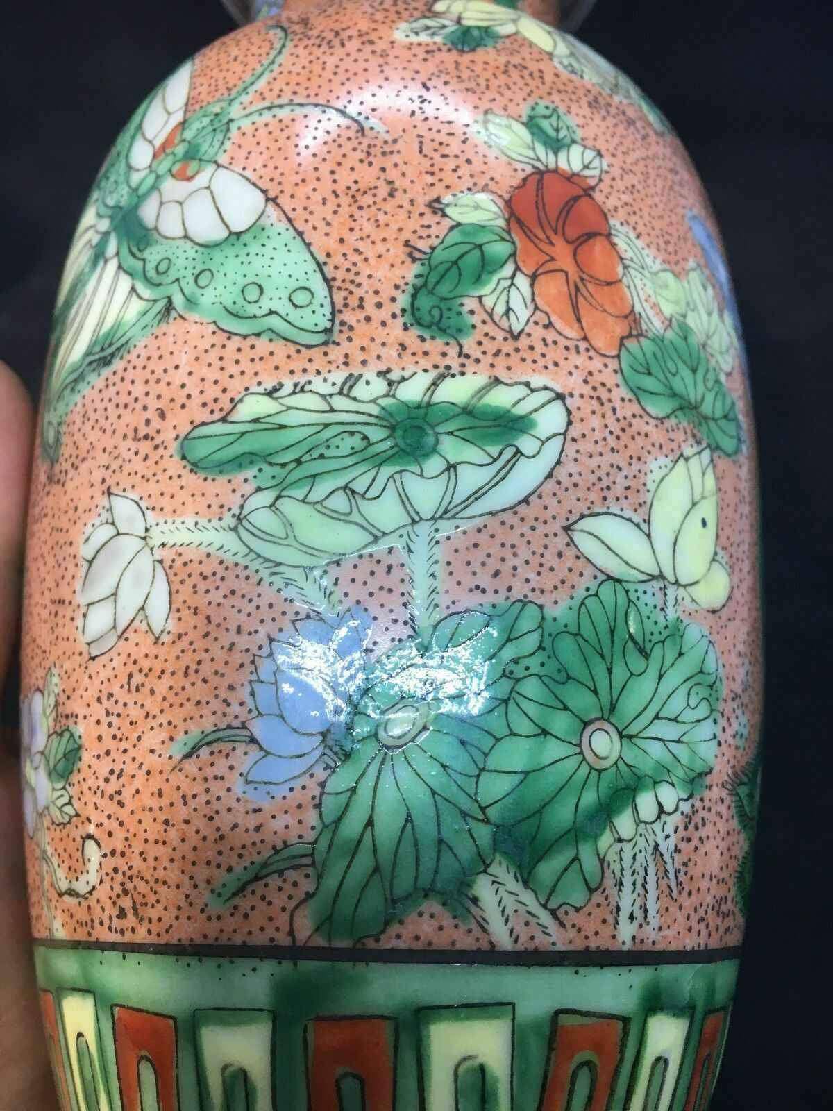 A Pair Of Chinese Porcelain Vases 21 Cm Height  China   Ca 1960 photo vintage