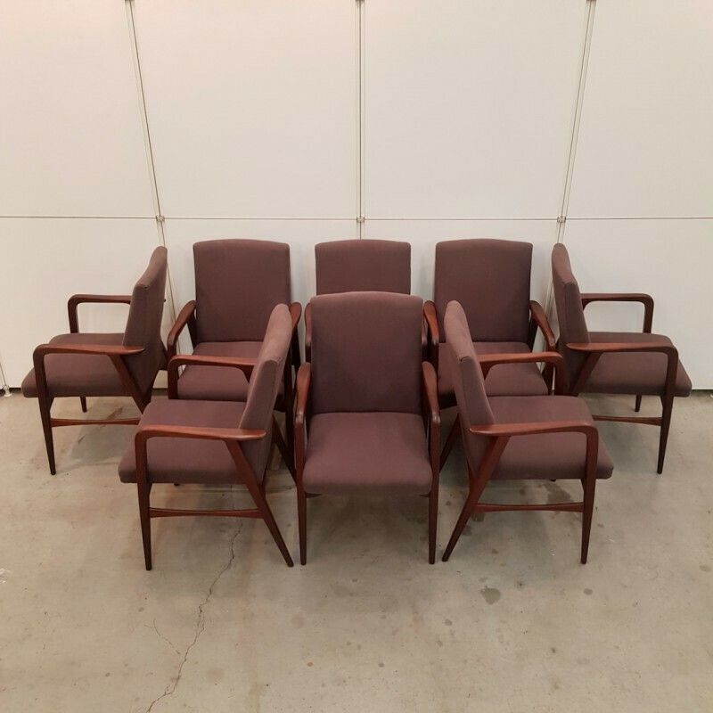 Set Van 8 Deense Teakhouten Fauteuils photo furniture