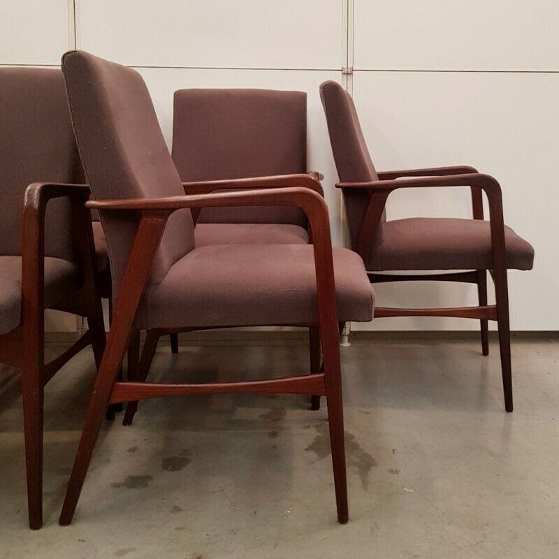 Set Van 8 Deense Teakhouten Fauteuils photo buy