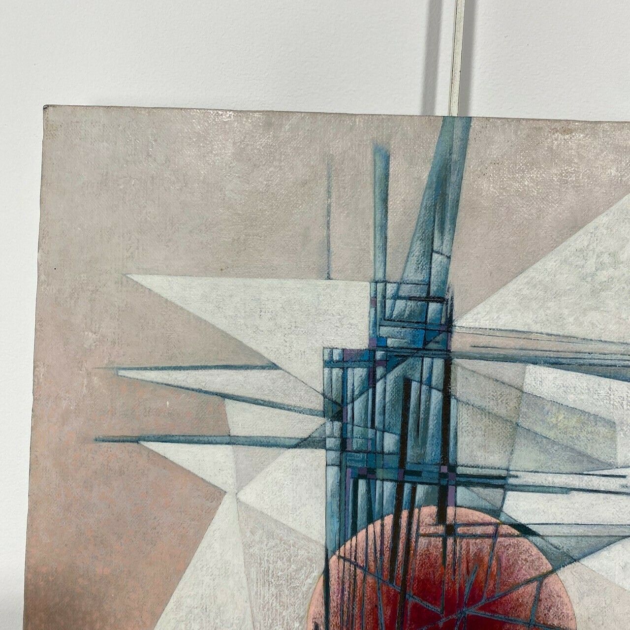 Abstract Painting Acrylic On Canvas By Ph. De Kerckhove photo vintage